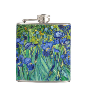 Petaca Pintura de cosecha floral de Irises Vincent van Go