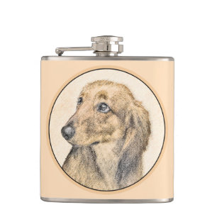 Petaca Pintura de Dachshund (de cabello largo) - Arte Per
