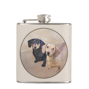 Petaca Pintura de Dachshund (Liso) - Arte de Perro Origin