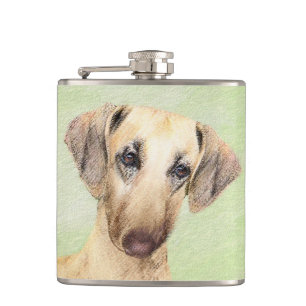 Petaca Pintura de eslúpulos - Arte de perro original lind