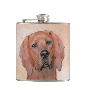 Petaca Pintura de esquinas rojas - Arte de perros origina