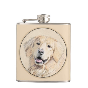Petaca Pintura de Golden Retriever - Cute original Dog Ar