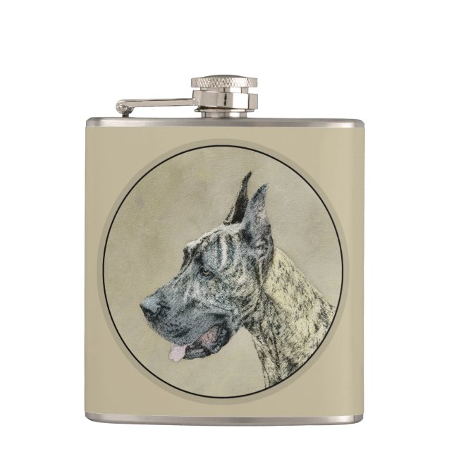 Petaca Pintura de gran dano (Brindle) - Arte original del (Anverso)