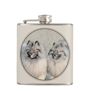 Petaca Pintura de Keeshond Brothers - Arte Perro Original