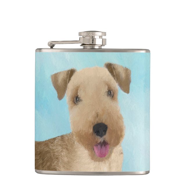 Petaca Pintura de Lakeland Terrier - Arte de Perro Origin (Anverso)