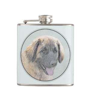 Petaca Pintura de Leonberger - Arte de Perro Original.