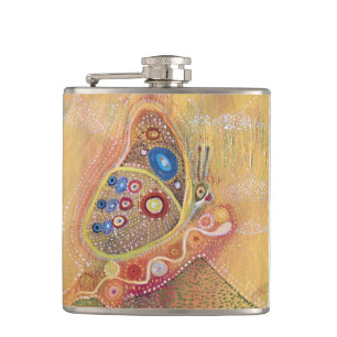 Petaca Pintura de mariposa Vinyl Envoltura Flask