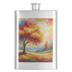 Petaca Pintura de paisajes con colores brillantes