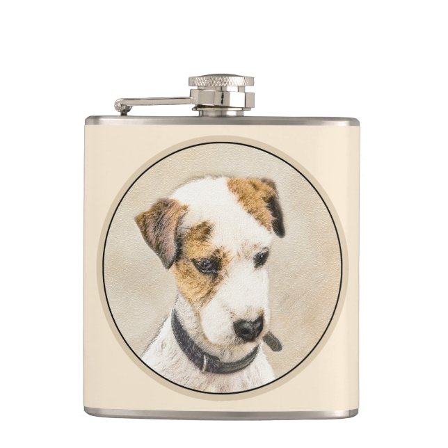 Petaca Pintura de Parson Jack Russell Terrier - Arte de P (Anverso)