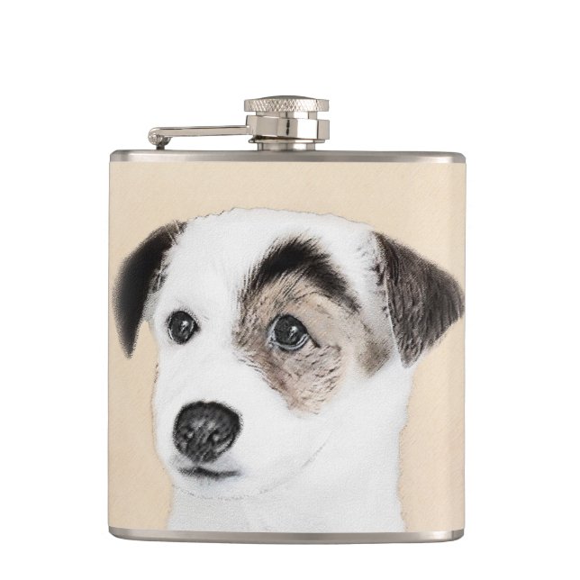 Petaca Pintura de Parson Jack Russell Terrier - Arte de P (Anverso)