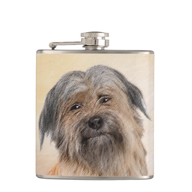 Petaca Pintura de pastor pirenaico - Arte de perro origin (Anverso)