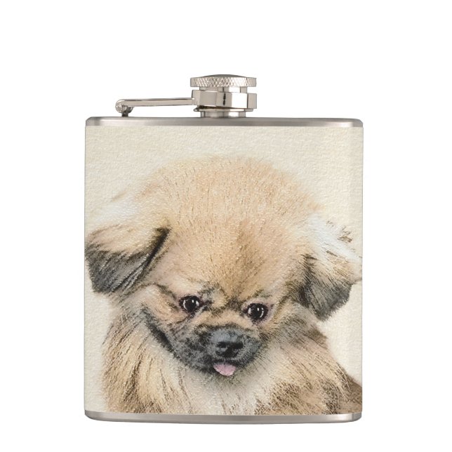 Petaca Pintura de Pekín - Arte de perro original muy lind (Anverso)