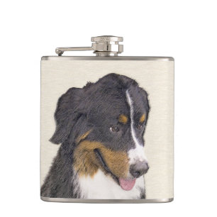 Petaca Pintura de perro de montaña de Bernese - Arte de p