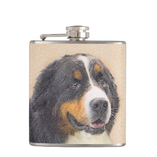 Petaca Pintura de perro de montaña de Bernese - Arte de p