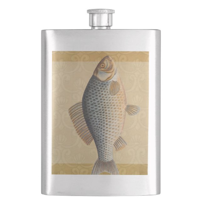 Petaca pintura de pesca de carpa dibujo de agua dulce  (Anverso)