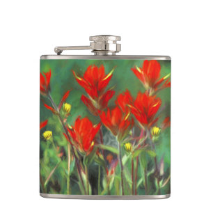 Petaca Pintura de pincel indio - Arte de flores original