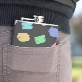 Petaca Pintura de pinceles, pinceladas de pincel colorida