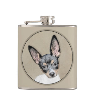 Petaca Pintura de Rat Terrier - Arte Perro Original.