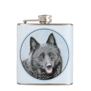 Petaca Pintura de Schipperke - Arte Perro Original Cuto