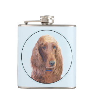 Petaca Pintura de Setter Irlandés - Arte Original y Diver