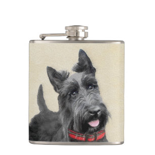 Petaca Pintura de Terrier Escocés - Arte de Perro Origina