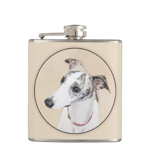 Petaca Pintura de Whippet - Arte de Perro Original Lindo