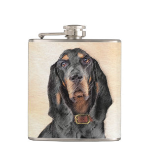 Petaca Pintura en blanco y negro - Arte original del perr