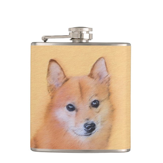 Petaca Pintura finlandesa de Spitz - Arte de perro origin (Anverso)