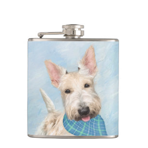 Petaca Pintura Original de Arte Perro Wheaten Terrier Esc