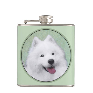 Petaca Pintura Samoyed - Arte Perro Original Cuto