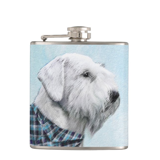 Petaca Pintura Sealyham Terrier - Arte Perro Original. (Anverso)