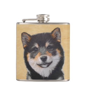 Petaca Pintura Shiba Inu (Negro y Tan) - Arte de perro