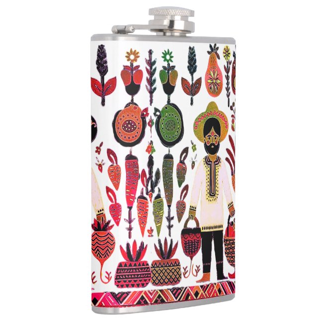 Petaca pintura simple de madhubani (Derecha)