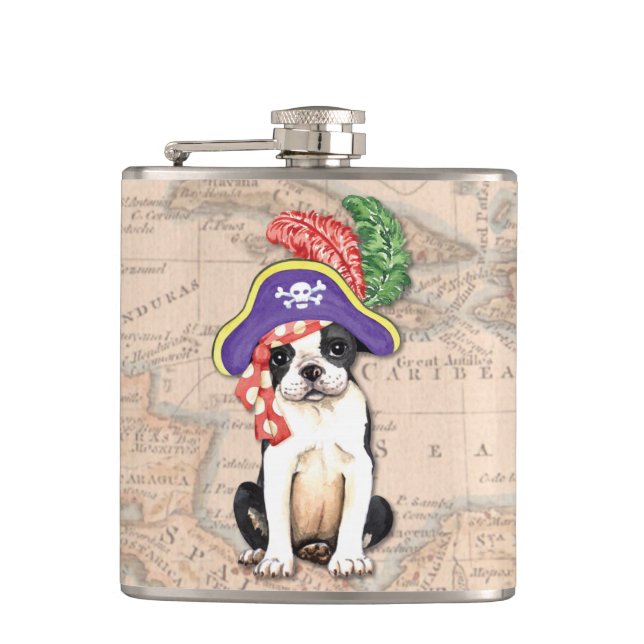 Petaca Pirata de Boston Terrier (Anverso)