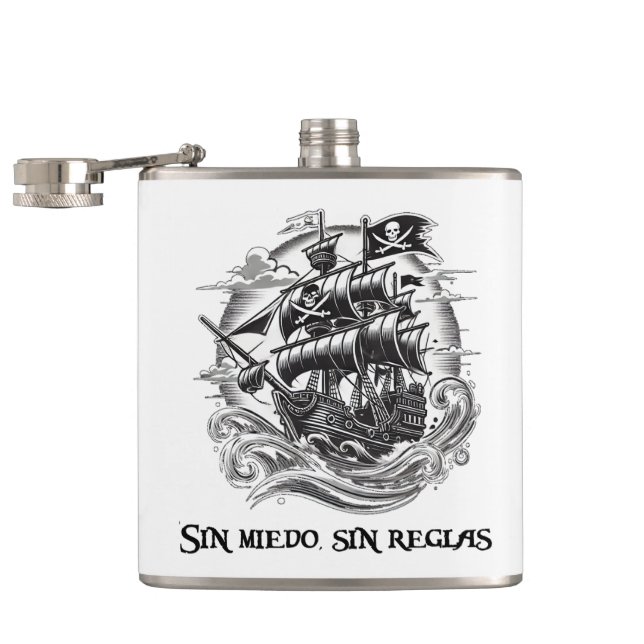 Petaca Pirata y barco (Abierto)