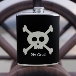 Petaca Pirate Grog Cute Skull & Crossbone Hip Flask
