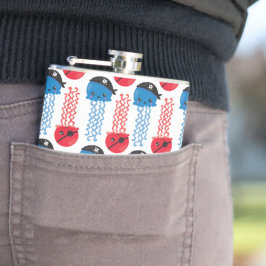 Petaca Pirate Jellyfish, Patrón de medusas, animales mari