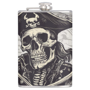 Petaca Pirate Skeleton Vinyl Wrapped Flask