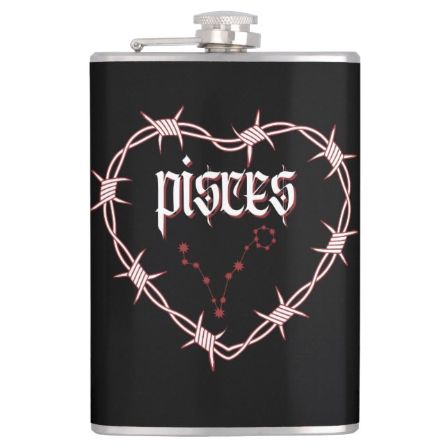 Petaca Pisces Constellation Gótico Dark Edgy Celestial (Anverso)