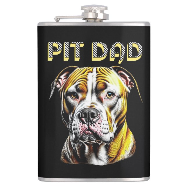 Petaca Pit Bull Mom | Personalizado de Dog Lover (Anverso)