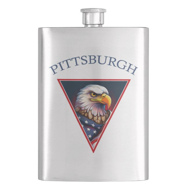 Petaca Pittsburgh American Bald Eagle (Anverso)