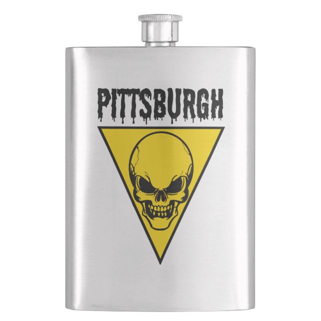 Petaca Pittsburgh Skull Flask Classic (Anverso)