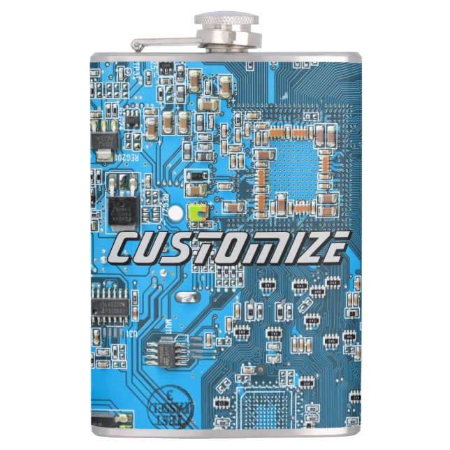 Petaca Placa base de circuito PCB azul personalizada para (Anverso)