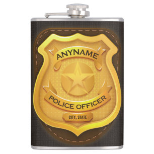 Petaca Placa de identificación del oficial de policía per
