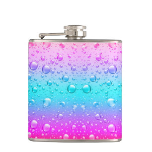 Petaca Placas de agua de gradiente azul acuático y rosa c