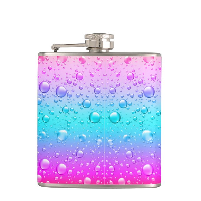 Petaca Placas de agua de gradiente azul acuático y rosa c (Anverso)