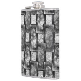 Petaca Placas rectangulares grises talladas y manchadas