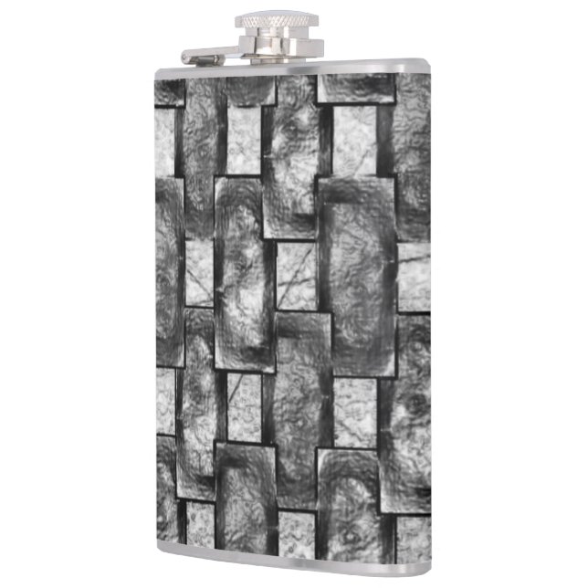 Petaca Placas rectangulares grises talladas y manchadas (Izquierda)