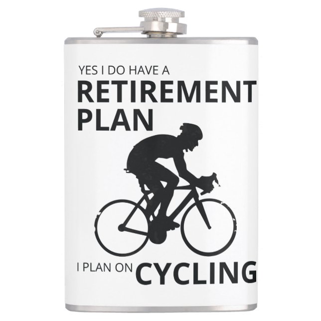 Petaca Planeo ir en bicicleta cuando me jubile (Anverso)