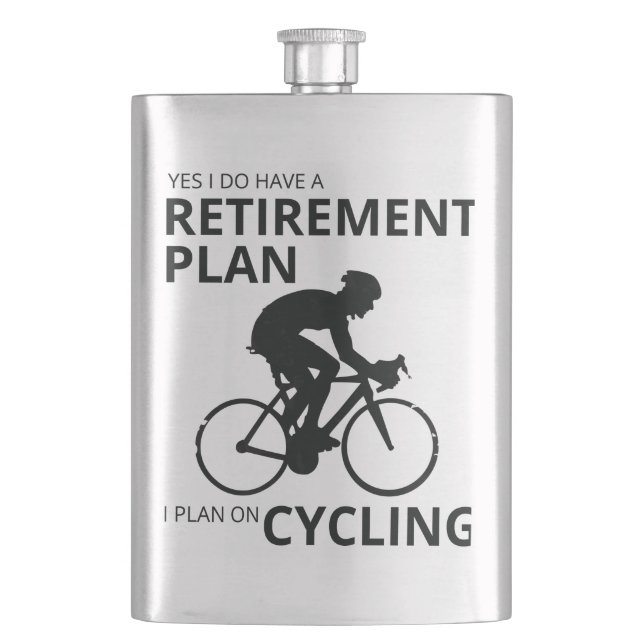 Petaca Planeo ir en bicicleta cuando me jubile (Anverso)